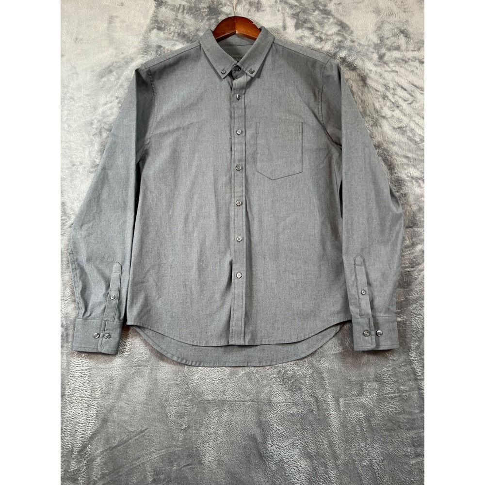 PROOF Huckberry Shirt Mens Size Med Gray Long Sleeve Button Down Stretch Preppy